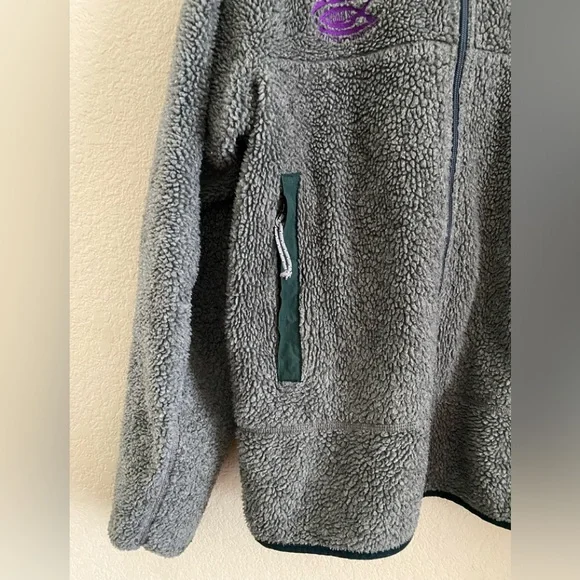 Patagonia Mens Large 90s PEF Deep Pile Fleece Zip Jacket M Gray USA Made Retro X - Picture 5 of 7
